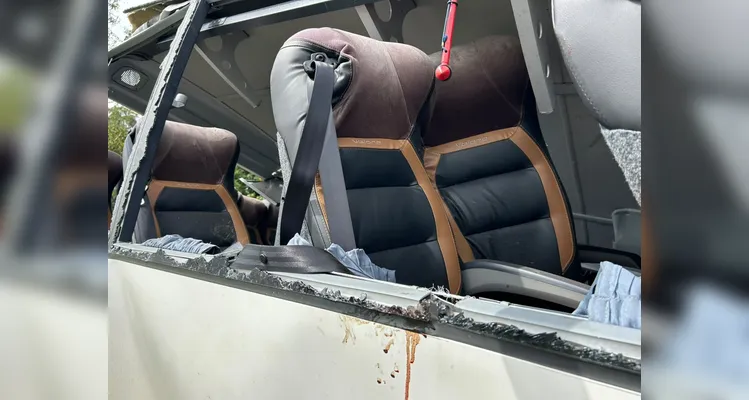 Imagens mostram estado de micro-ônibus e caminhão após acidente na BR-373