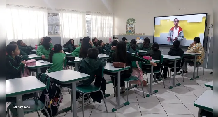 Confira os registros em sala de aula.