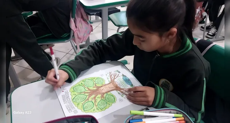 Confira os registros em sala de aula.