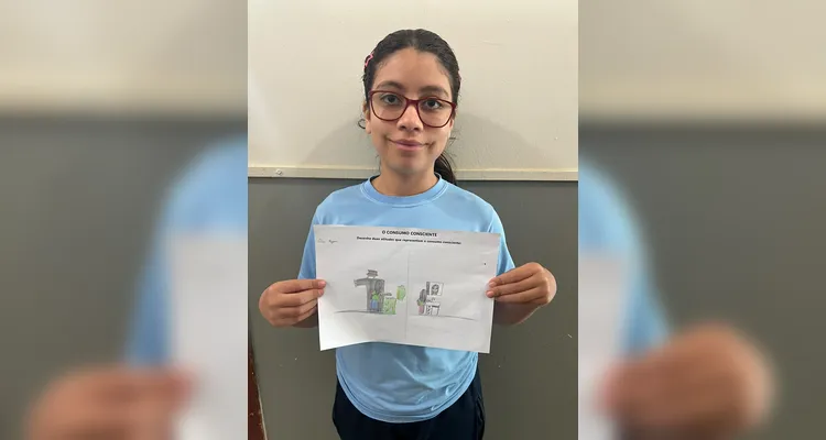 Os alunos produziram textos e desenhos sobreo tema estudado.