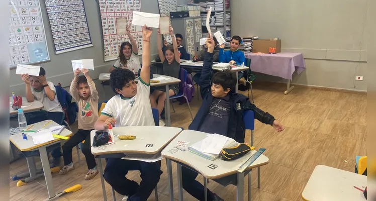 Confira os registros do trabalho em sala de aula.
