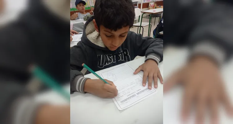 Confira os registros do trabalho em sala de aula.