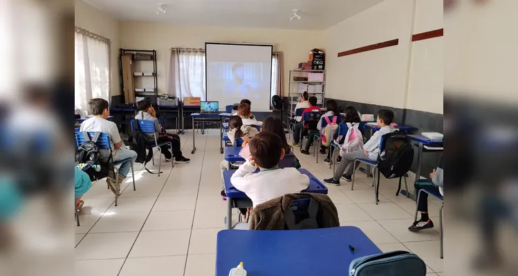 Veja os registros em sala de aula.