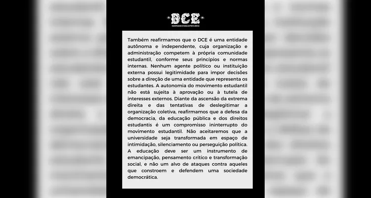 Entidade estudantil acusa parlamentar de dirigir ofensas vexatórias e ataques aos alunos em redes sociais