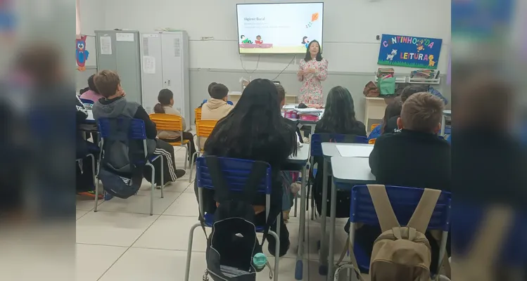 Confira os registros do trabalho em sala de aula.