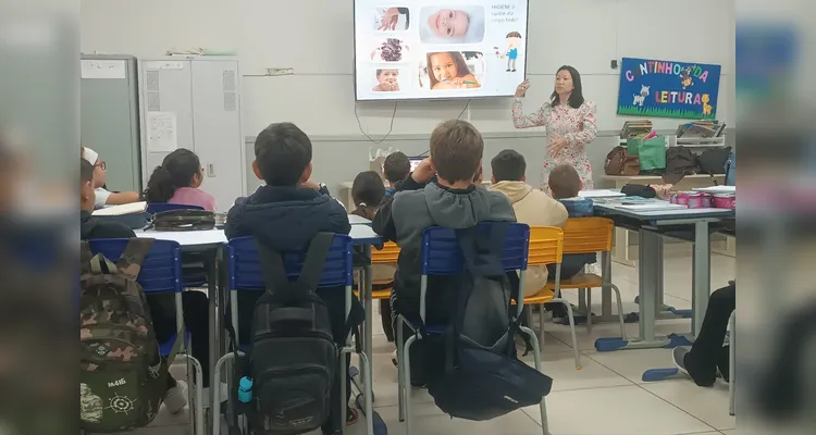 Confira os registros do trabalho em sala de aula.