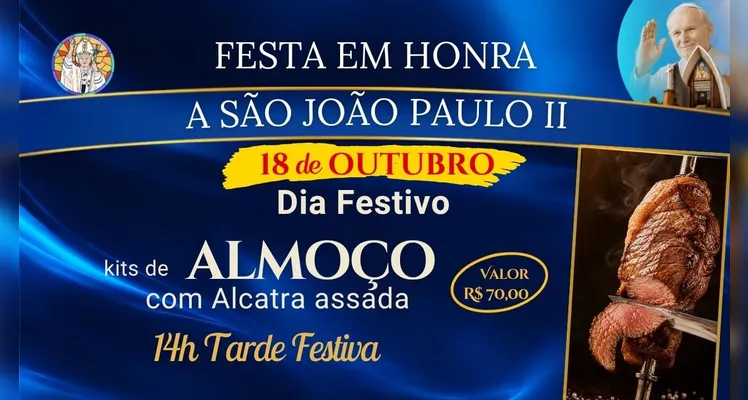 Festa de São João Paulo II terá shows, carreata e celebrações em Ponta Grossa
