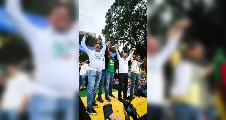Ato reuniu governadores, senadores eleitos e lideranças políticas de quatro estados em apoio à candidatura de Flávio Bolsonaro à Presidência