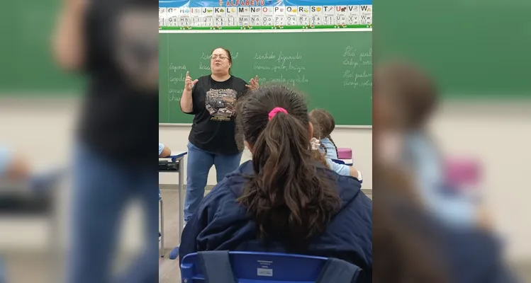 Veja os registros em sala de aula.