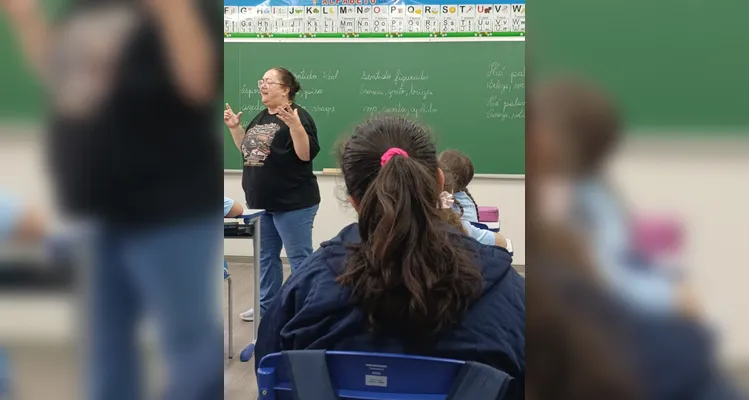 Veja os registros em sala de aula.