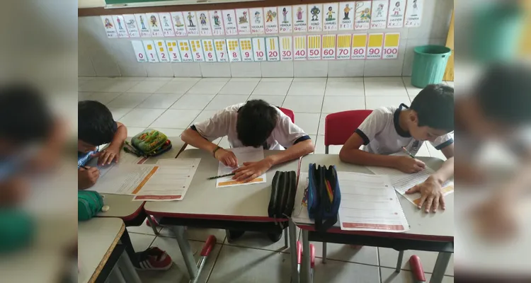 Confira os registros do trabalho em sala de aula.