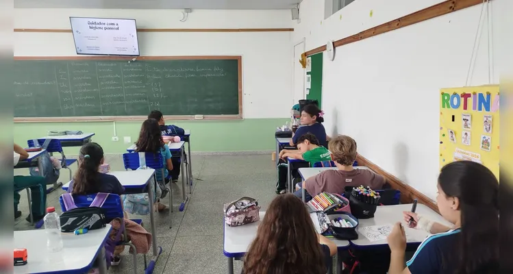 Confira os registros em sala de aula.