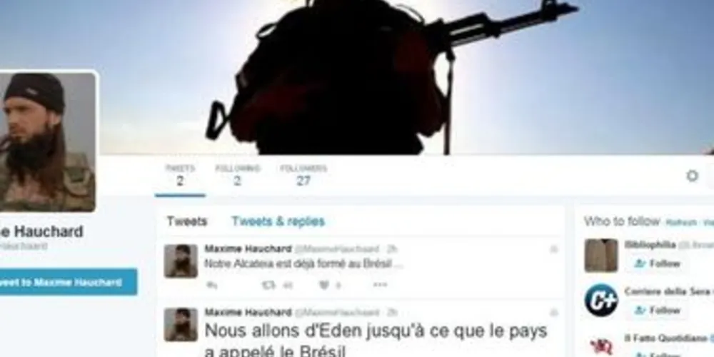 Um integrante do grupo Estado Islâmico postou em sua conta pessoal no Twitter uma ameaça ao Brasil