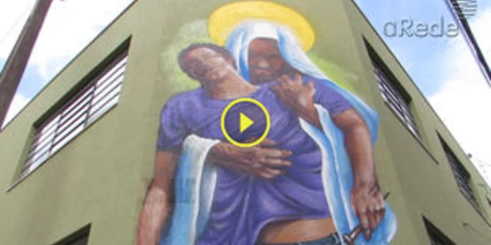 Imagem ilustrativa da imagem Grafite em salão paroquial é solução contra vândalos