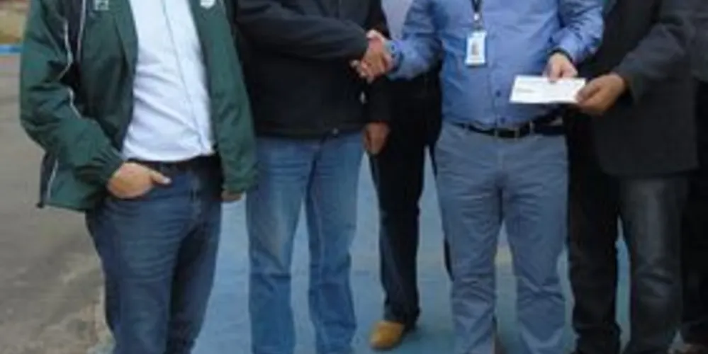Marcos Vaz, um dos sócios da Deragro, Renato Zaika, Willy Olbertz, gerente geral, Alcides José Madalozzo e Ahmad Reda, diretor financeiro do IEDC