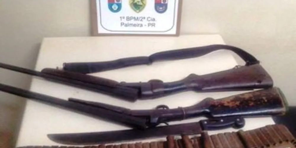 Armas foram apreendidas em PG e Palmeira