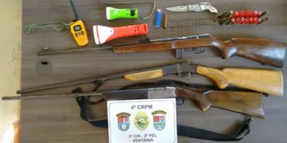 Três armas foram apreendidas em Ventania
