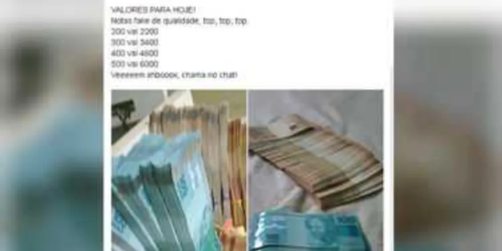 Imagem ilustrativa da imagem Comércio de notas falsas é praticado livremente na web