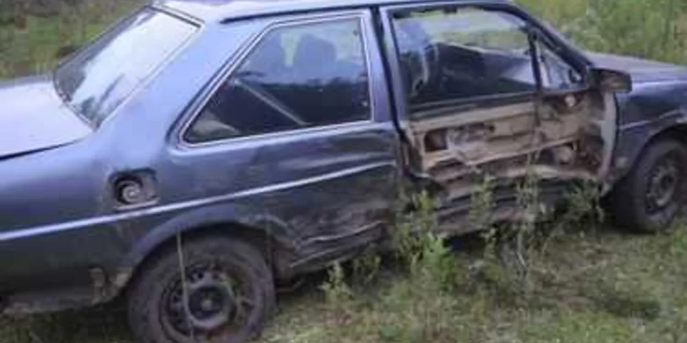 Veículo capotou em Mallet