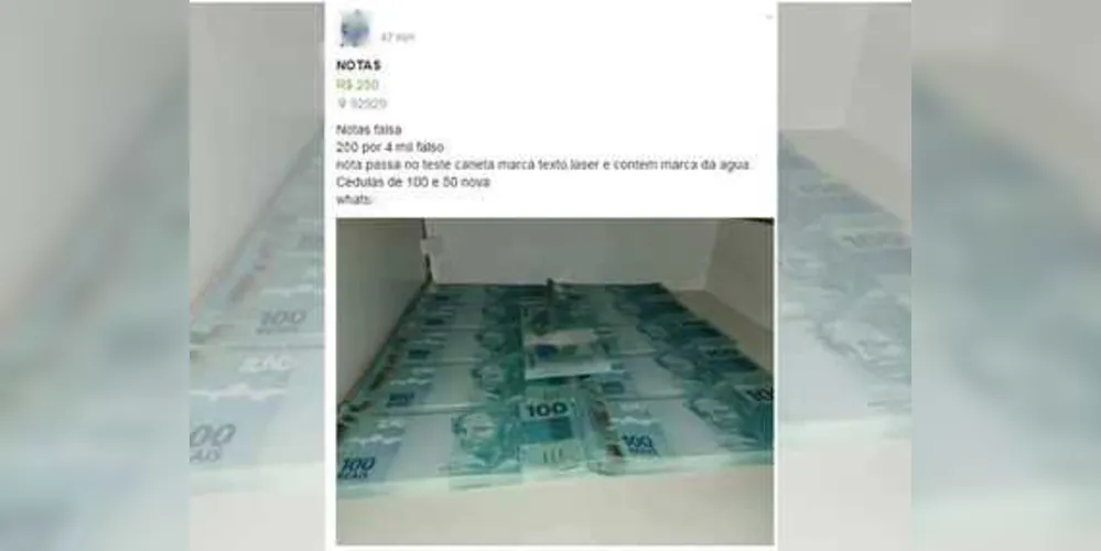 Comércio de notas foi flagrado em grupo no Facebook