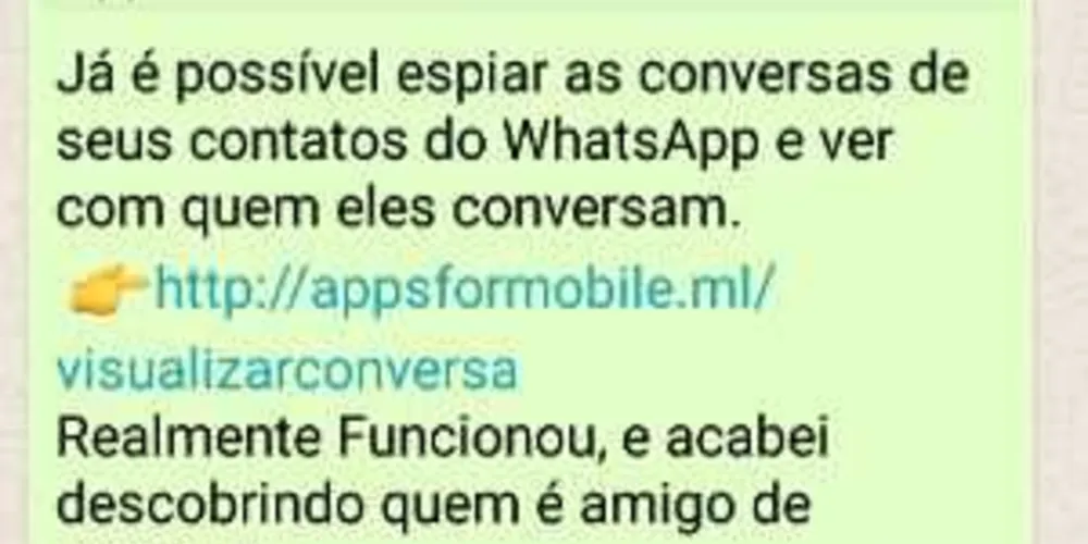 Imagem ilustrativa da imagem Novo golpe no Whatsapp promete espionar amigos