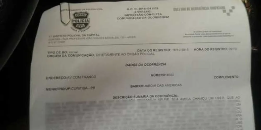 Imagem ilustrativa da imagem Jovem pede Uber e diz ter sido estuprada por motorista no PR