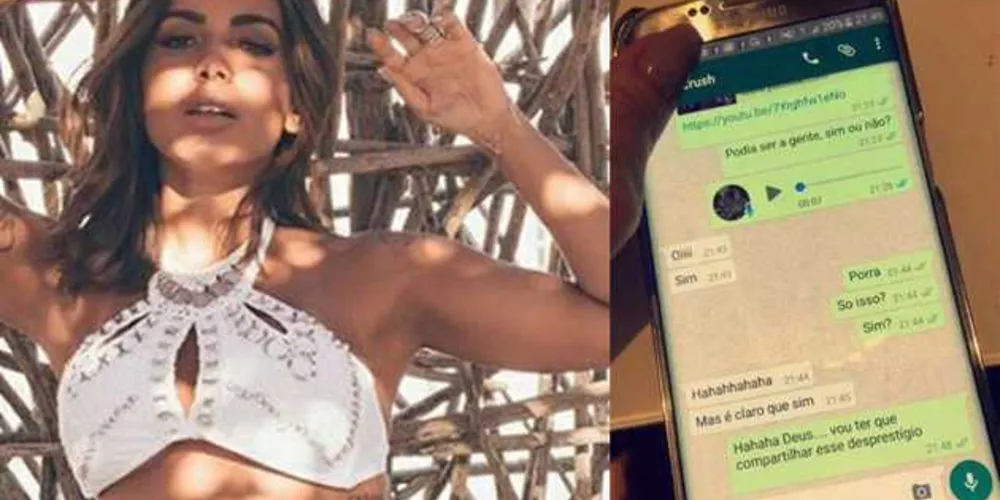 Cantora publicou troca de mensagens nas redes sociais