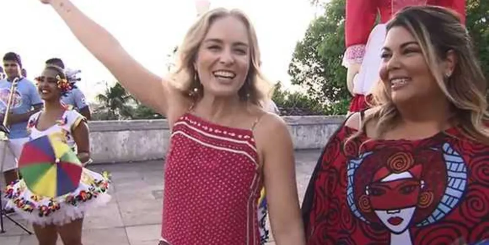 Angélica e Fabiana Karla caem no frevo