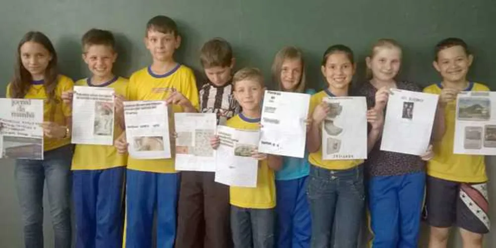 Imagem ilustrativa da imagem Crianças de Ipiranga aprendem sobre as partes de um jornal