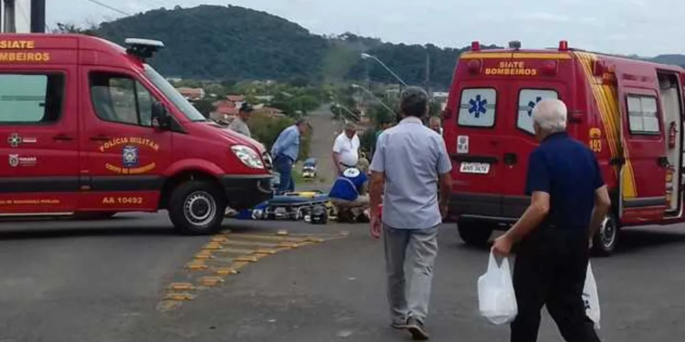 Imagem ilustrativa da imagem Motociclista fica ferida após acidente em Irati