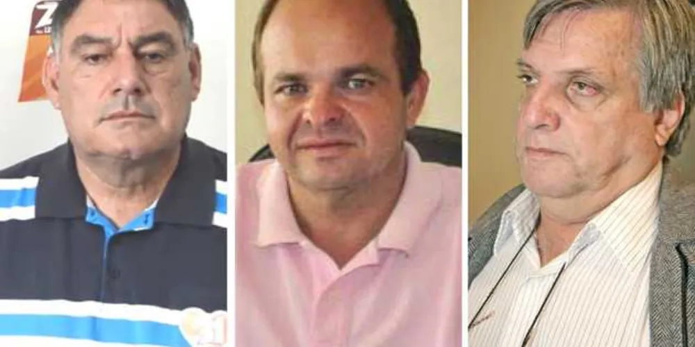 Zé Sandrini (esquerda), Márcio do Gás (centro) e Tim Milléo (direita) disputam a preferência do eleitor nesse domingo (2)