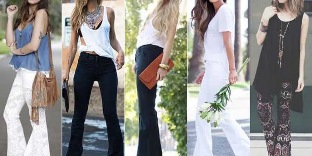 Existe calça flare de diversos modelos
