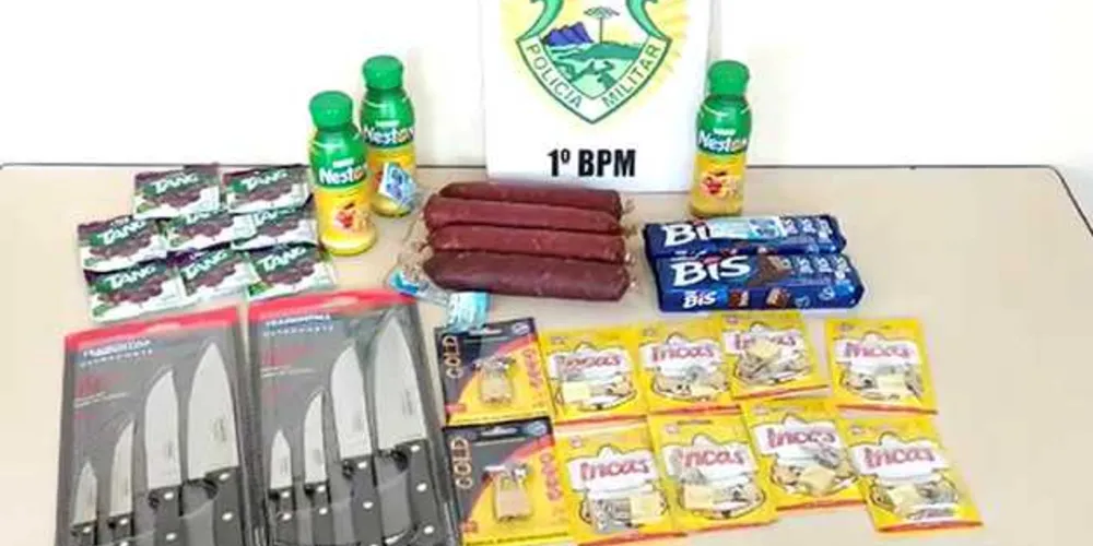 Suspeito foi encontrado com facas, chocolates, linguiças e cadeados dentro da jaqueta | aRede/COP