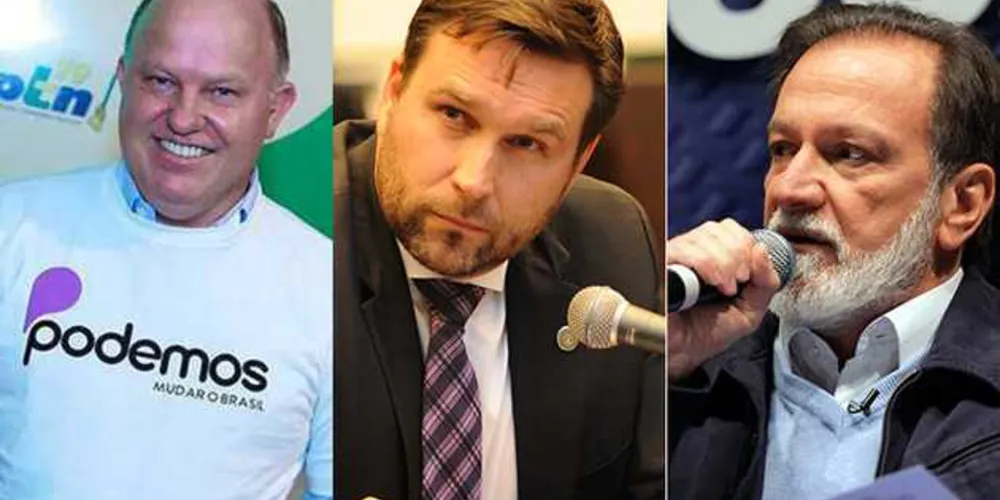 Elizeu Chociai (a esquerda) cogita filiação de Pauliki (ao centro) e de Osmar Dias (a direita) ao partido