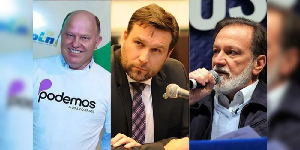 Elizeu Chociai (a esquerda) cogita filiação de Pauliki (ao centro) e de Osmar Dias (a direita) ao partido