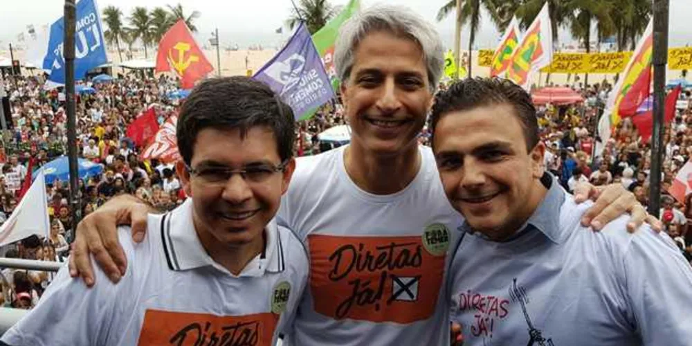 Randolf, Alessandro e Aliel no ato no Rio de Janeiro