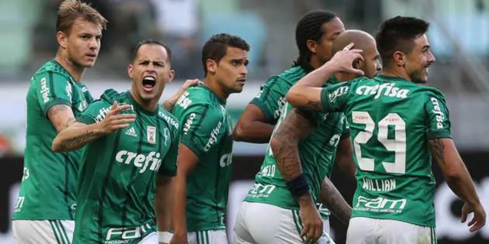 Jogando em casa, Palmeiras venceu por 3 a 1 com gols de Guerra, Keno e Roger Guedes | Cesar Greco/Ag Palmeiras/Divulgação