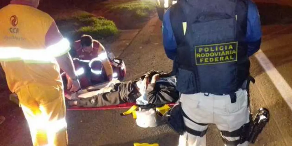 Vítima sofreu lesões consideradas graves; veículo atropelador não foi identificado | Divulgação/PRF