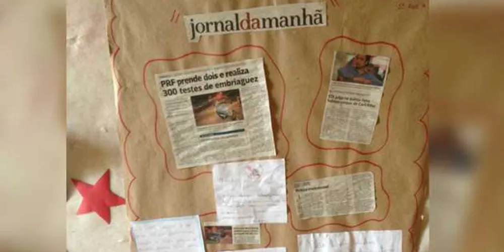 Material foi exposto pelos alunos.