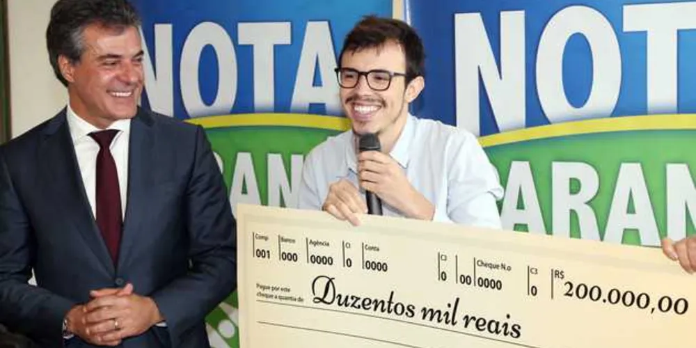 Imagem ilustrativa da imagem Ponta-grossense ganha R$200 mil no Nota Paraná