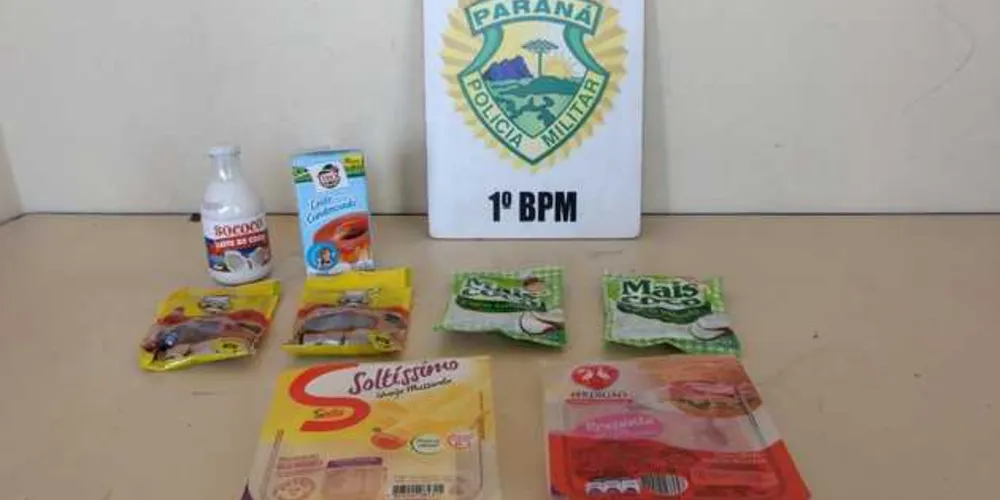 Suspeito foi flagrado com salame, queijo, leite condensado e outros alimentos em supermercado no Sabará | aRede/COP