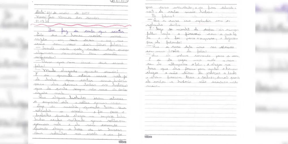 Texto destaca imaginação das crianças