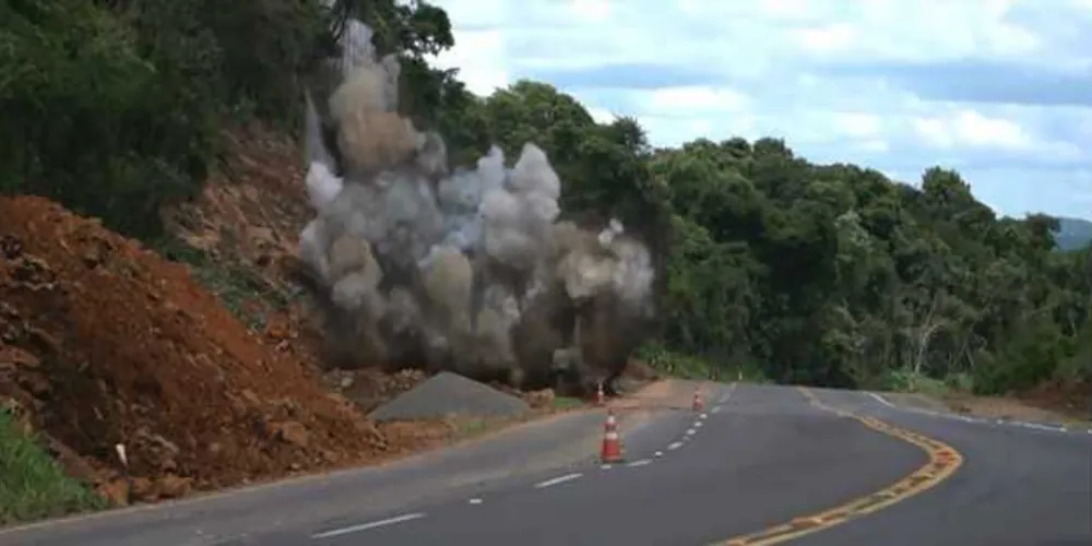 Imagem ilustrativa da imagem Detonação de rochas em Imbaú vai bloquear BR-376
