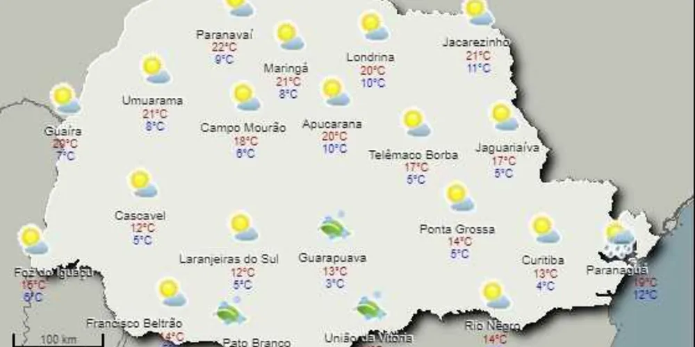 Imagem ilustrativa da imagem Frio e geada devem marcar início da próxima semana