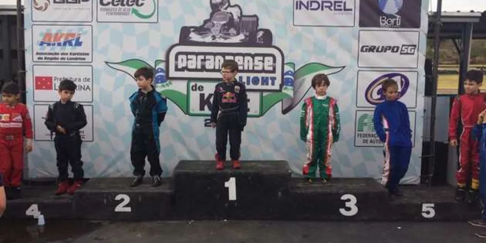 Filipe Vriesman, de apenas 6 anos foi campeão do “Paranaense Light de Kart”, em Londrina.