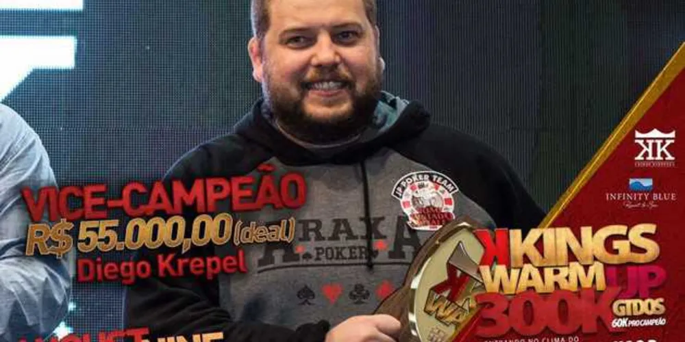 Diego Krepel faturou R$ 55 mil em torneio de pôquer em Camboriú