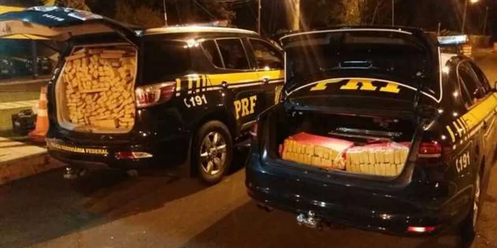 Em 12 horas, PRF de Irati apreendeu quase uma tonelada de maconha
