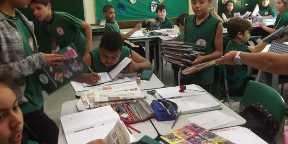 Alunos durante a atividade