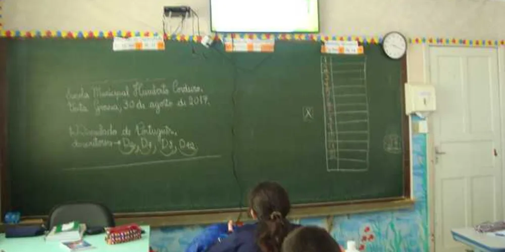 Estudantes durante o simulado