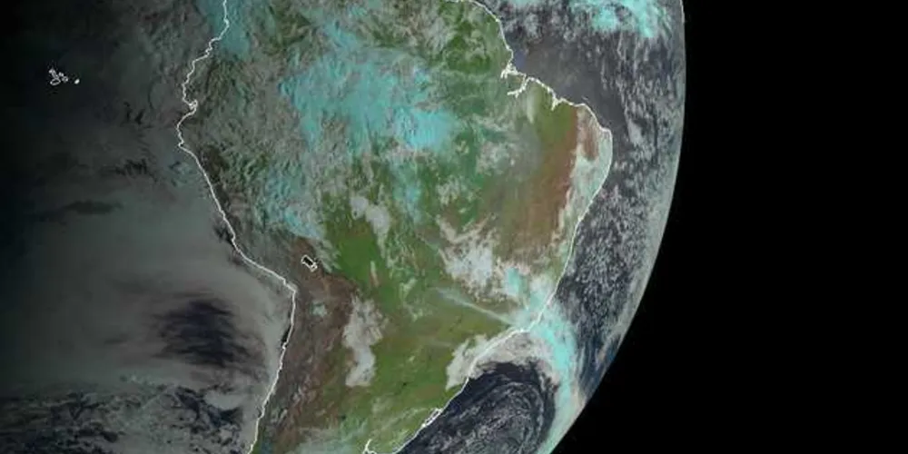 Imagem de satélite da América do Sul, na manhã de hoje (24)/Foto: Divulgação RAMMB/CIRA
